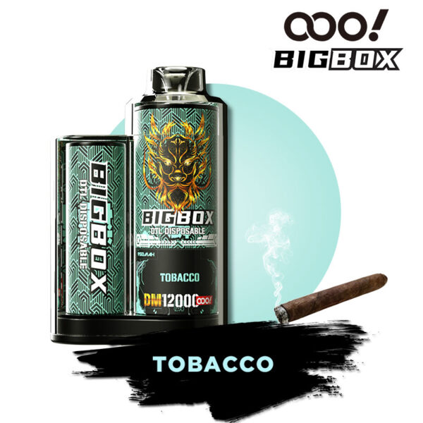 OOO! BIGBOX DT/LDL Vape desechable POD 12000 inhalaciones de 25 ml con flujo de aire ajustable y recargable, 3 mg, 5 mg, 6 mg España